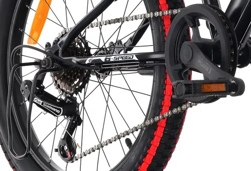 Rower dziecięcy SUN BABY Tiger Bike 20 cali dla chłopca Czarno-czerwony