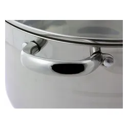 Garnek stalowy gastronomiczny duży z pokrywką 23,8l 38cm indukcja gaz 7314