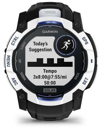 Smartwatch GARMIN Instinct 3 50mm Solar Biały + pasek czarno-niebieski