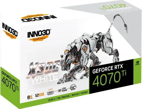 Karta graficzna Inno3D GeForce RTX 4070 Ti X3 OC White 12GB GDDR6X 192bit DLSS