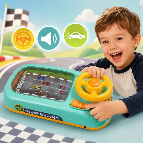 Interaktywna kierownica dla dzieci symulator jazdy z dźwiękami I regulacją prędkości