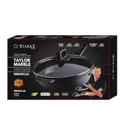 Patelnia nieprzywierająca z pokrywką STARKE PRO TAYLOR MARBLE DEEP 28 cm