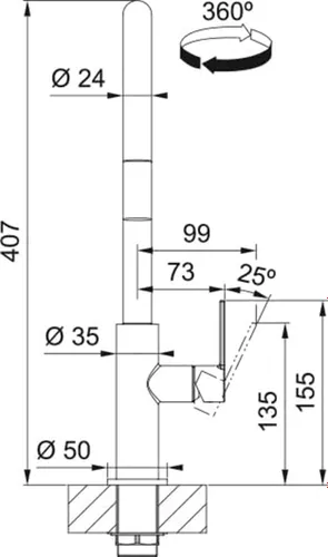 Bateria FRANKE Maris Slim J Pull-Out 115.0728.389 Czarny mat
