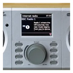 Radioodbiornik Lenco DIR-141WD Radio FM DAB+ Internetowe Bluetooth Brązowo-srebrny