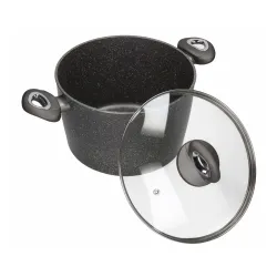 Garnek aluminiowy z pokrywką VALDINOX ROCK SZARY 6 l