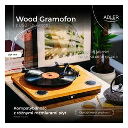 Gramofon ADLER AD 1914 Drewno