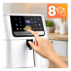 Air Fryer Frytkownica beztłuszczowa BERDSEN BD-662 Biały 6.5l 8 automatycznych programów