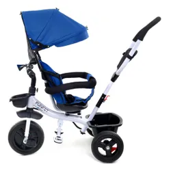 Rowerek trójkołowy z daszkiem FUNFIT obracany 360° wolne koło +trąbka