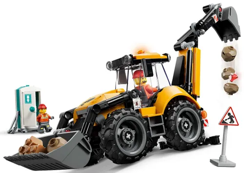 LEGO City 60480 Żółta koparko-ładowarka, zestaw klocków 7+