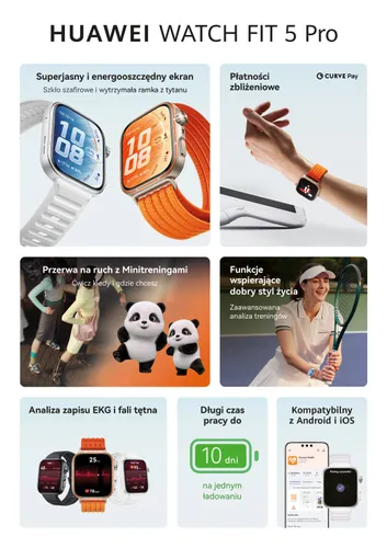 Smartwatch HUAWEI Watch Fit 5 Pro Biały