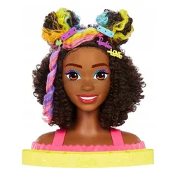 LALKA BARBIE GŁOWA DO STYLIZACJI + akcesoria Afro HMD79