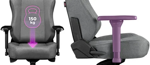 Fotel YUMISU 2054 Magnetic Jasnoszaro-czarny