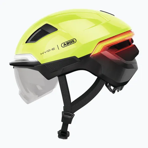 Kask rowerowy z kierunkowskazami ABUS Hyp-e Ace signal yellow