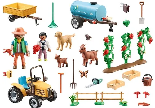 Playmobil Country Figures Set 71442 Трактор с прицепом и цистерной для воды