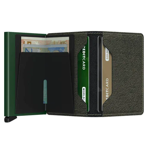 Küçük RFID Cüzdan Slimwallet Gizli Büküm Yeşili