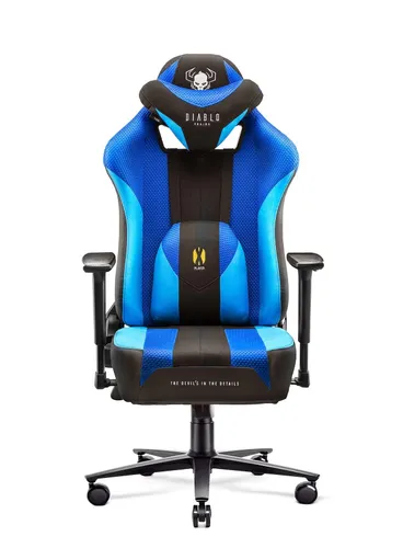 Fotel Diablo Chairs X-Player 2.0 Normal Size Gamingowy do 160kg Skóra ECO Tkanina Czarno-niebieski