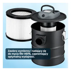 Przemysłowy odkurzacz kominkowy do pieca popiołu sadzy żaroodporny 15l 800W