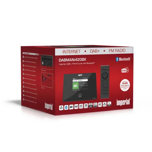 Radioodbiornik Imperial DABMANi420BK Radio FM DAB+ Internetowe Wi-Fi Bluetooth Czarny