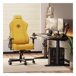 Fotel Anda Seat Kaiser 3E XL Gamingowy do 150kg Tkanina Żółty