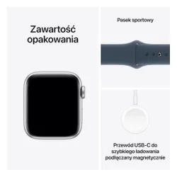 Apple Watch SE GPS 40 мм алюминиевый серебристый / штормовой синий спортивный ремешок M / L