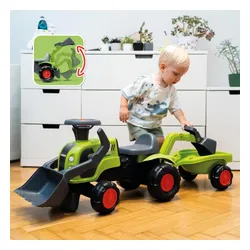 Falk Traktorek Jeździk Baby Claas z Koparką Łyżką i Przyczepą