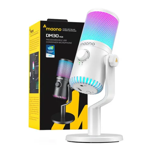 Mikrofon Maono DM30RGB Przewodowy Pojemnościowy Biały
