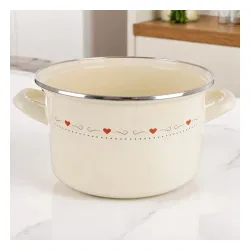 Garnek emaliowany kremowy TONCA 4 l