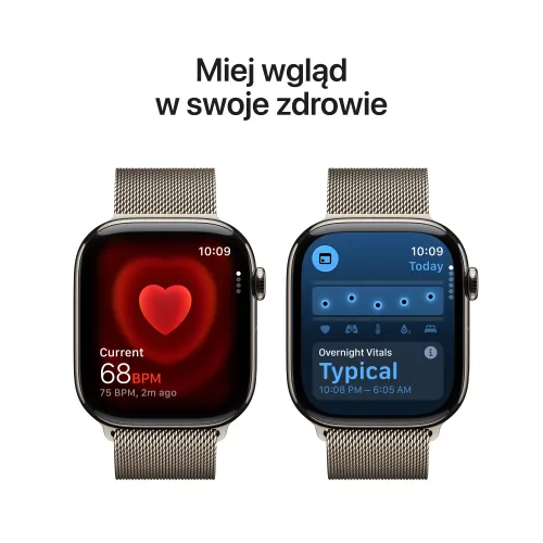 Apple Watch Series 11 GPS + Cellular 46mm Tytan Naturalny Bransoleta mediolańska Naturalny S/M