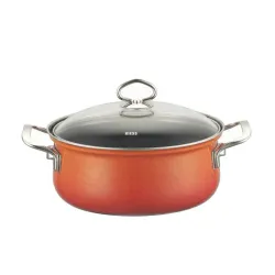 RIESS Nouvelle Corall 1 l - garnek emaliowany z pokrywką