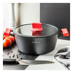 ZWIEGER Obsidian 5,5 l czarny - garnek aluminiowy z pokrywką