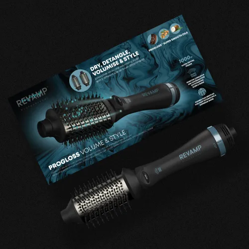 Фен-щётка для волос REVAMP Progloss Volume & Style DR-2500