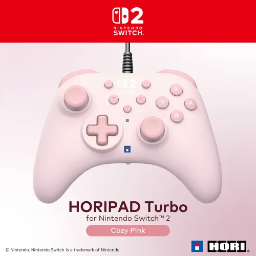 Pad Hori Turbo Cozy Pink do Nintendo Switch 2 Przewodowy