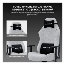 Fotel Anda Seat Luna L Orange Fabric Gamingowy do 100kg Tkanina Pomarańczowy