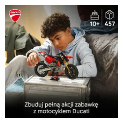 LEGO TECHNIC 42238 Motocykl Ducati Desmo450 MX Factory, zestaw klocków 10+