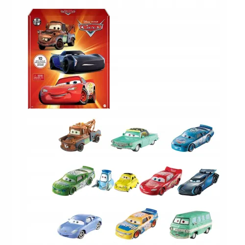 Mattel Disney Pixar Cars Auta Zestaw 10 sztuk Metalowych Aut