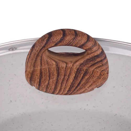 AMBITION Nature 28 cm biała - patelnia nieprzywierająca z pokrywką