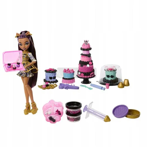 LALKA MONSTER HIGH STRASZYSŁODKIE URODZINY TORT DIY zestaw z Clawdeen Wolf JBG78