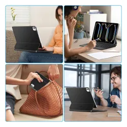 Etui na iPad Pro 13 cali TECH-PROTECT SmartCase Magnetic Czarny Klawiatura