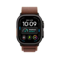 Apple Watch Ultra 4 GPS + Cellular koperta z tytanu czarny 49mm Opaska Alpine w kolorze burgunda Rozmiar M