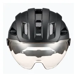 Kask rowerowy UVEX Stride Visor black matt/litemirror silver
