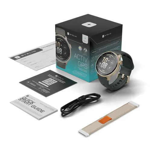Smartwatch STELIO Activ Funkcje AI 46mm GPS Złoty