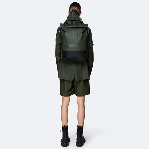 Cataramă Rolltop ploi Laptop Rucsac-verde