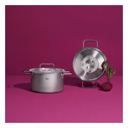 FISSLER Pure Collection 3,6 l - garnek ze stali nierdzewnej ze szklaną pokrywką