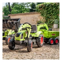 Falk Traktor na Pedały Claas Axos 330 z Koparką i Przyczepą 3-7 lat