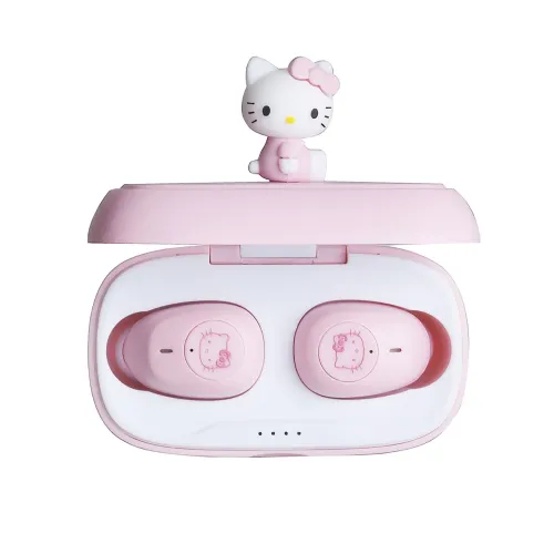 Słuchawki bezprzewodowe OTL Technologies Hello Kitty 3D Character Collectible TWS Earphones Dokanałowe Bluetooth 5.3 Różowy