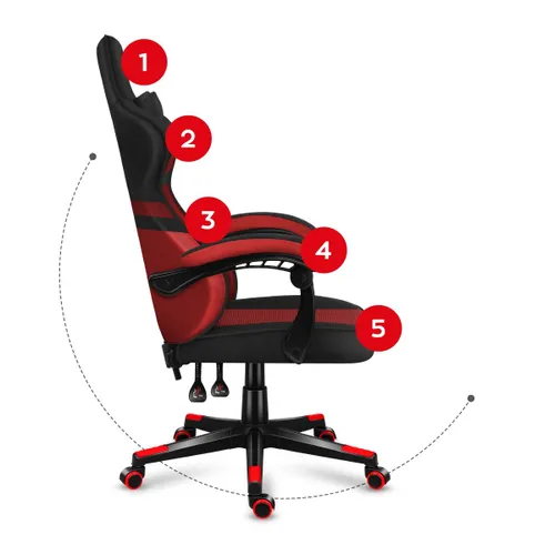 Fotel HUZARO Force 4.4 Czerwono-czarny