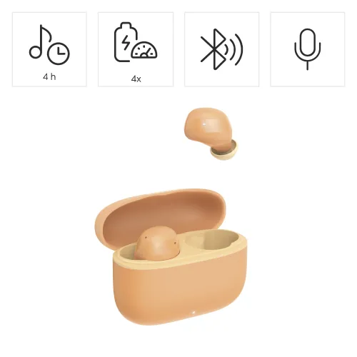 Słuchawki bezprzewodowe Hama Freedom Buddy II TWS Dokanałowe Bluetooth 5.4 Pomarańczowy