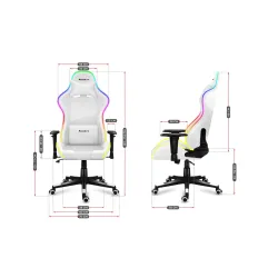 Fotel Huzaro Force 6.2 RGB LED Gamingowy do 130kg Tkanina Biały