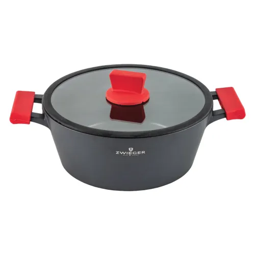 ZWIEGER Obsidian 5,5 l czarny - garnek aluminiowy z pokrywką