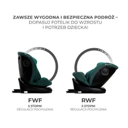 Fotelik samochodowy KINDERKRAFT I-Grow I-Size 40-150 cm (0-36 kg) Zielony